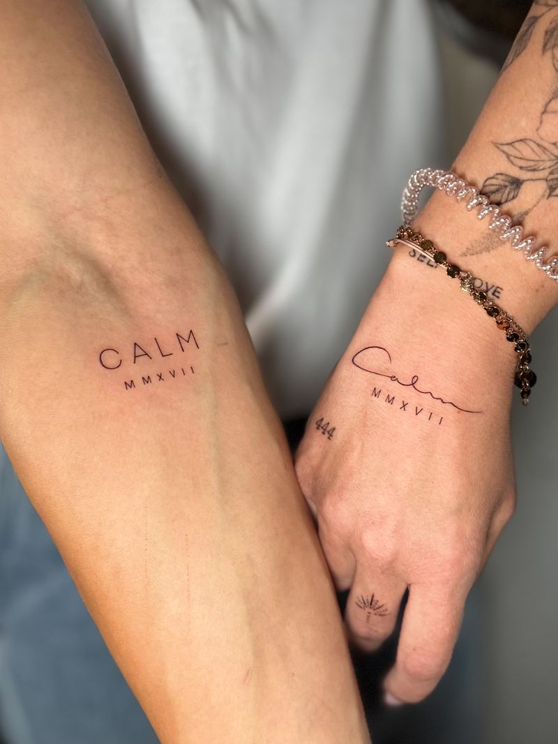 Matching Fine Line Tattoo - Paar-Tattoo für Events